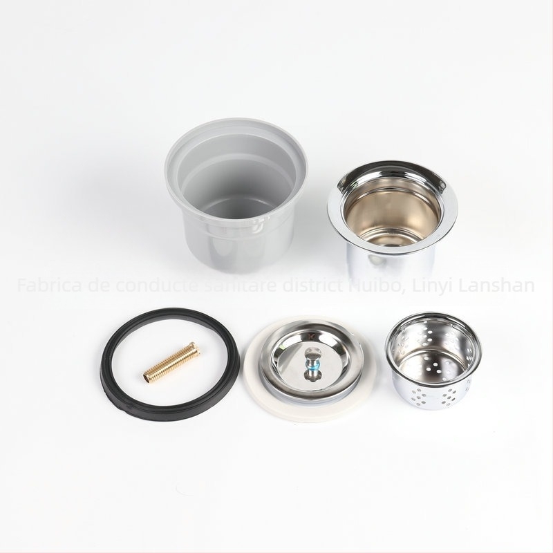 Set țevi de scurgere pentru chiuveta din oțel inoxidabil, cu funcție de deodorizare, model 042, 200 g