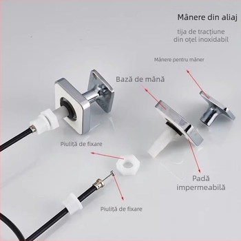 Plug automat pentru scurgerea chiuvetei de baie, formă în S, tip bounce, din plastic și oțel inoxidabil, model DR, brand Xuan oh