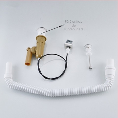 Plug automat pentru scurgerea chiuvetei de baie, formă în S, tip bounce, din plastic și oțel inoxidabil, model DR, brand Xuan oh