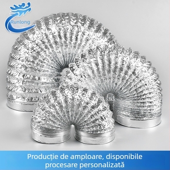 Conductă de ventilație telescopică, cu dublu strat și folie de aluminiu, pentru bucătărie și baie