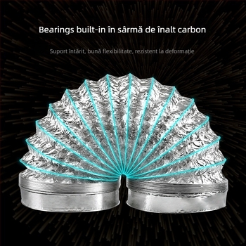 Conductă de ventilație telescopică, cu dublu strat și folie de aluminiu, pentru bucătărie și baie