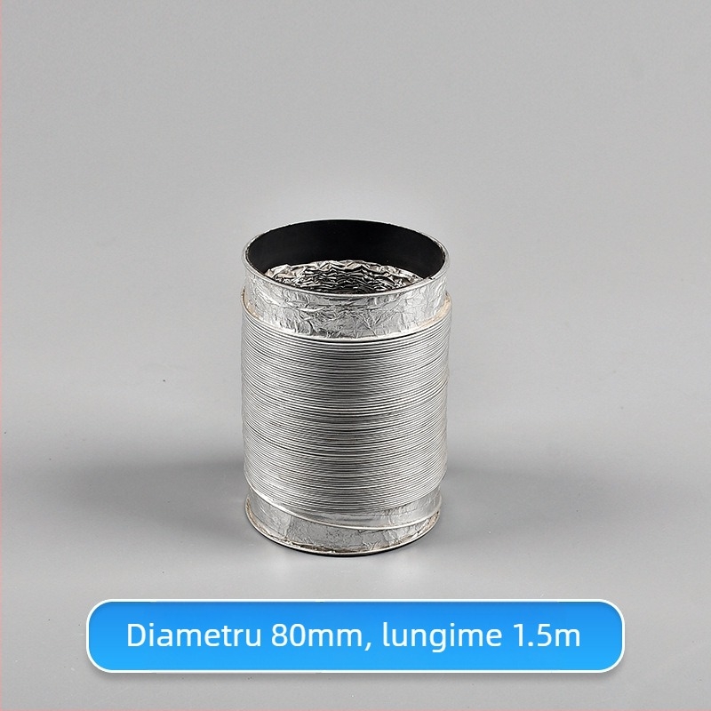 Conductă de ventilație telescopică, cu dublu strat și folie de aluminiu, pentru bucătărie și baie