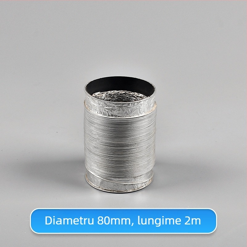 Conductă de ventilație telescopică, cu dublu strat și folie de aluminiu, pentru bucătărie și baie