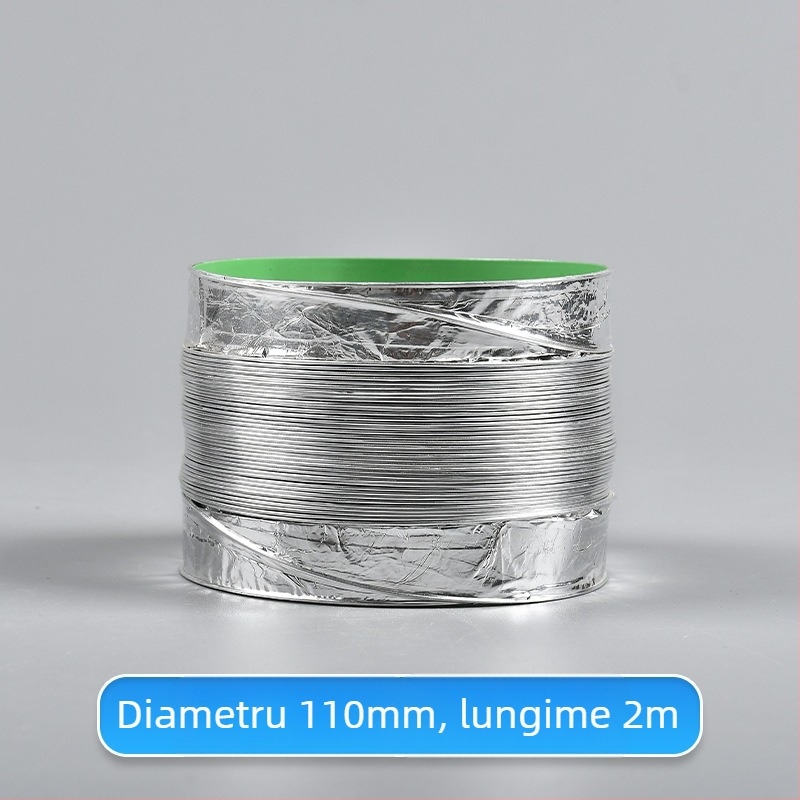 Conductă de ventilație telescopică, cu dublu strat și folie de aluminiu, pentru bucătărie și baie