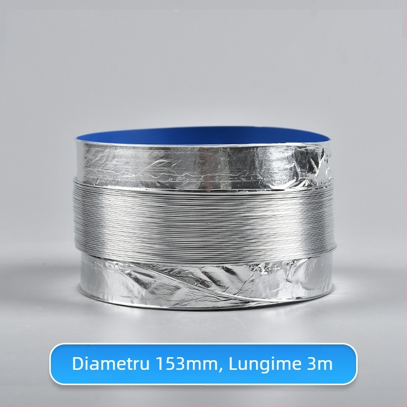 Conductă de ventilație telescopică, cu dublu strat și folie de aluminiu, pentru bucătărie și baie