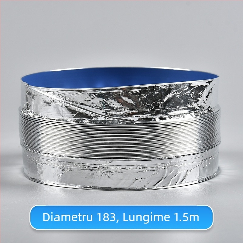 Conductă de ventilație telescopică, cu dublu strat și folie de aluminiu, pentru bucătărie și baie