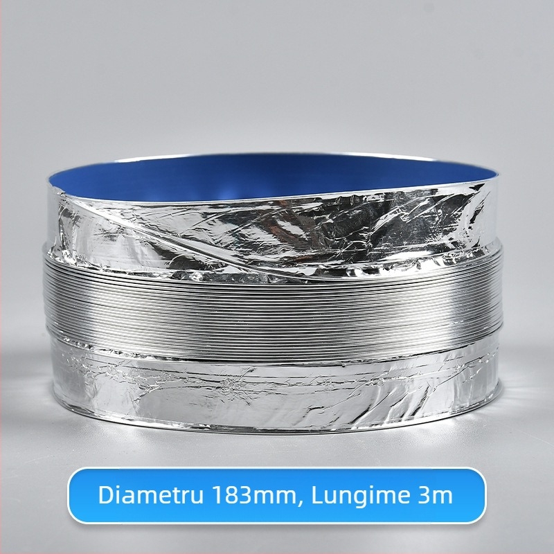 Conductă de ventilație telescopică, cu dublu strat și folie de aluminiu, pentru bucătărie și baie