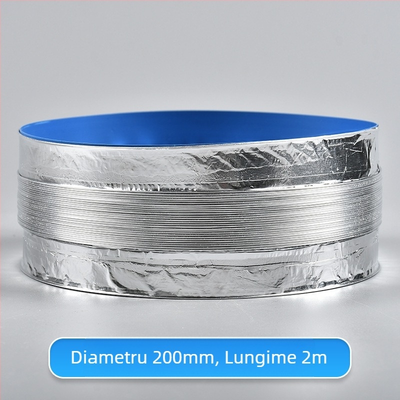 Conductă de ventilație telescopică, cu dublu strat și folie de aluminiu, pentru bucătărie și baie