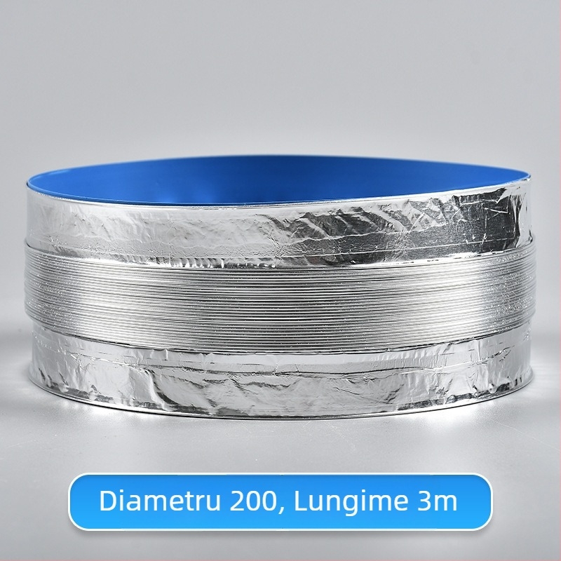 Conductă de ventilație telescopică, cu dublu strat și folie de aluminiu, pentru bucătărie și baie