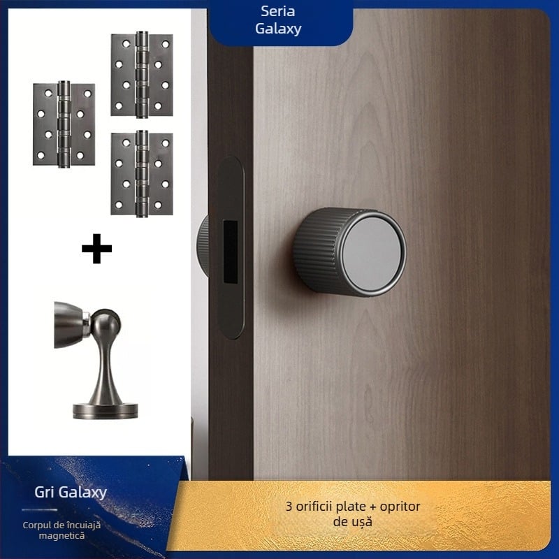 Încuietoare de ușă cu mâner integrat, aliaj de zinc, modelul 5831, design modern minimalist pentru uși interioare