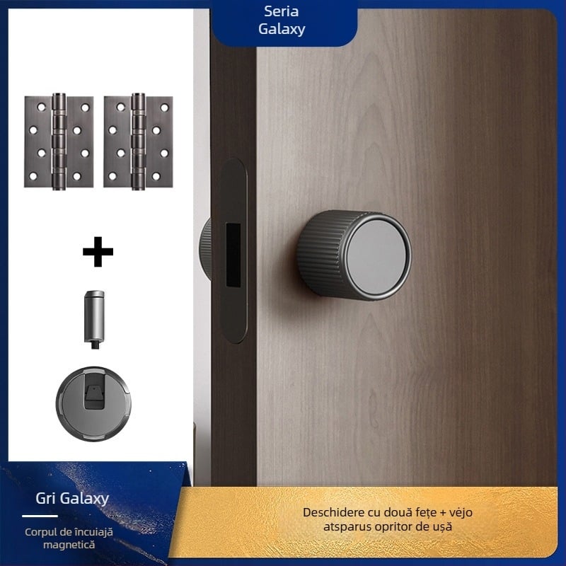 Încuietoare de ușă cu mâner integrat, aliaj de zinc, modelul 5831, design modern minimalist pentru uși interioare