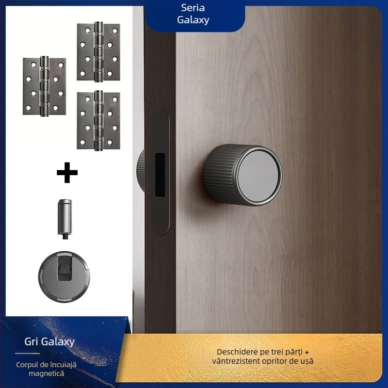 Încuietoare de ușă cu mâner integrat, aliaj de zinc, modelul 5831, design modern minimalist pentru uși interioare