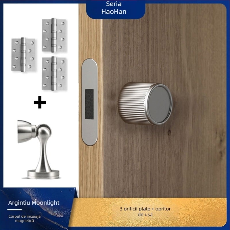 Încuietoare de ușă cu mâner integrat, aliaj de zinc, modelul 5831, design modern minimalist pentru uși interioare