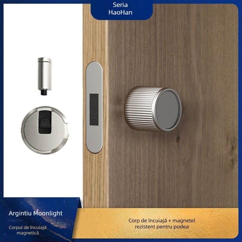 Încuietoare de ușă cu mâner integrat, aliaj de zinc, modelul 5831, design modern minimalist pentru uși interioare