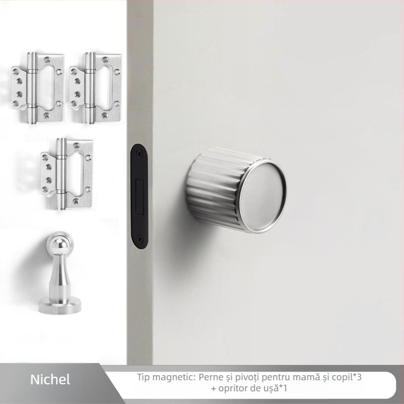 Încuietoare de ușă cu mâner integrat, aliaj de zinc, modelul 5831, design modern minimalist pentru uși interioare