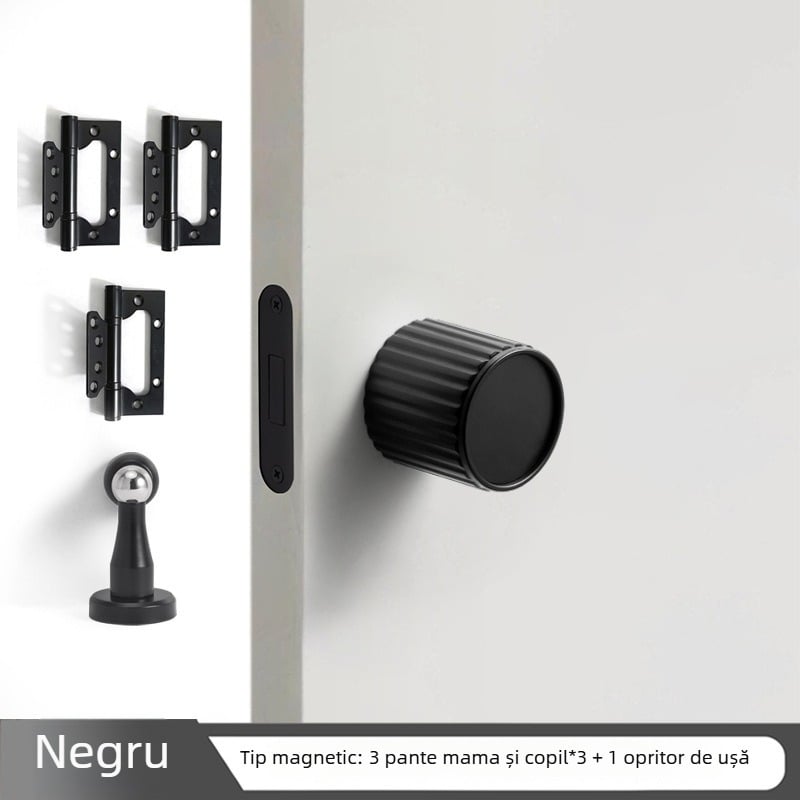 Încuietoare de ușă cu mâner integrat, aliaj de zinc, modelul 5831, design modern minimalist pentru uși interioare