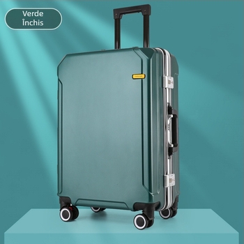 Valiză de călătorie pe role cu interfață USB și antifurt, roți universale demontabile, deschidere cu cadru din aluminiu, lacăt, greutate 2,5 kg
