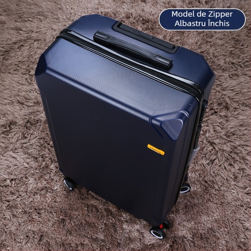 Valiză de călătorie pe role cu interfață USB și antifurt, roți universale demontabile, deschidere cu cadru din aluminiu, lacăt, greutate 2,5 kg