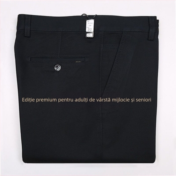 Pantaloni casual pentru bărbați, talie înaltă, croi dreaptă, cu modal elastic (elasticitate înaltă; material modal; primăvară)
