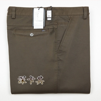 Pantaloni casual pentru bărbați, talie înaltă, croi dreaptă, cu modal elastic (elasticitate înaltă; material modal; primăvară)