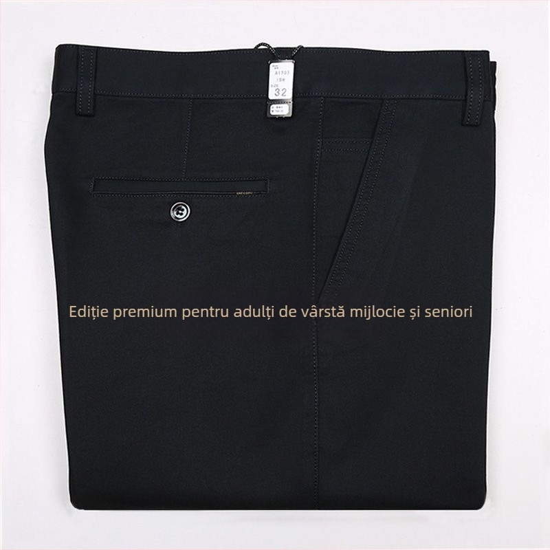 Pantaloni casual pentru bărbați, talie înaltă, croi dreaptă, cu modal elastic (elasticitate înaltă; material modal; primăvară)
