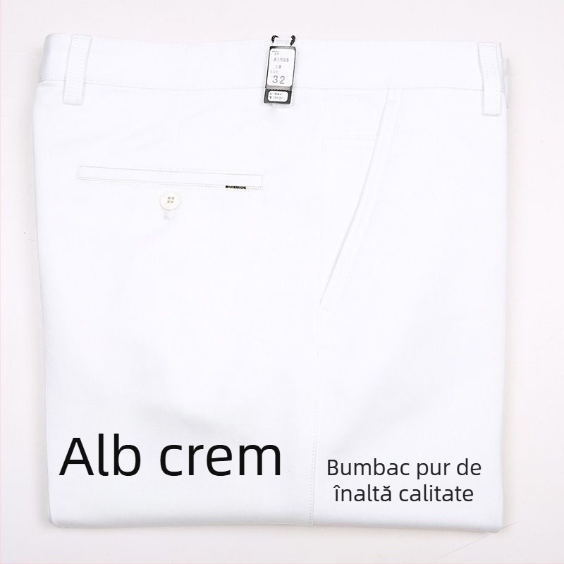Pantaloni casual pentru bărbați, talie înaltă, croi dreaptă, cu modal elastic (elasticitate înaltă; material modal; primăvară)