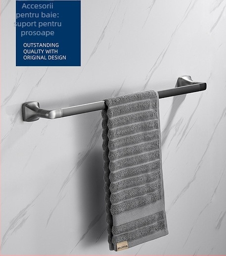 Suport pentru prosoape montat pe perete, oțel inoxidabil 304, finisaj electroplacat, Mu Ku, stil simplu