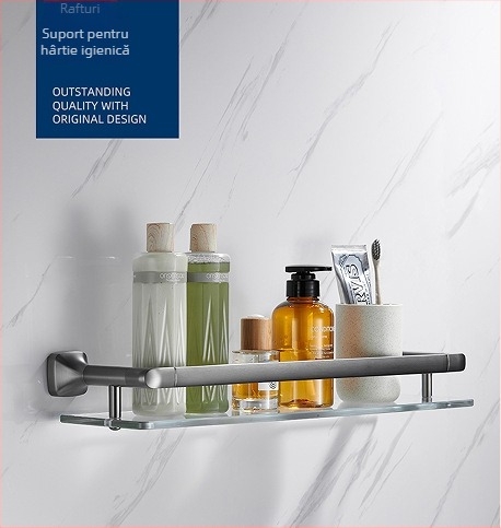 Suport pentru prosoape montat pe perete, oțel inoxidabil 304, finisaj electroplacat, Mu Ku, stil simplu