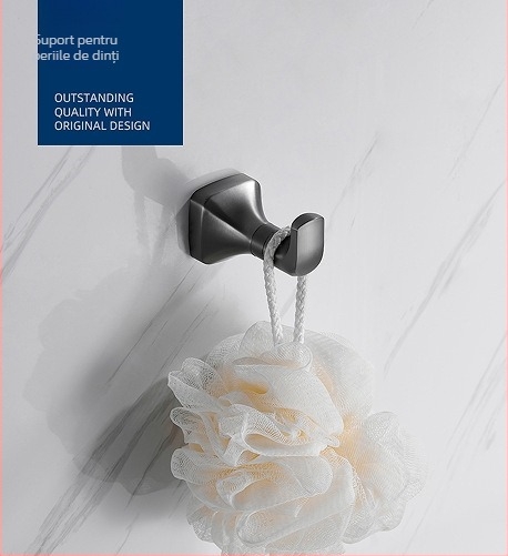 Suport pentru prosoape montat pe perete, oțel inoxidabil 304, finisaj electroplacat, Mu Ku, stil simplu