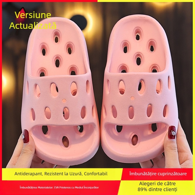 Șlapi EVA pentru baie – uscare rapidă, antiderapant, design ventilat cu cavități, unisex, papuci părinți-copii