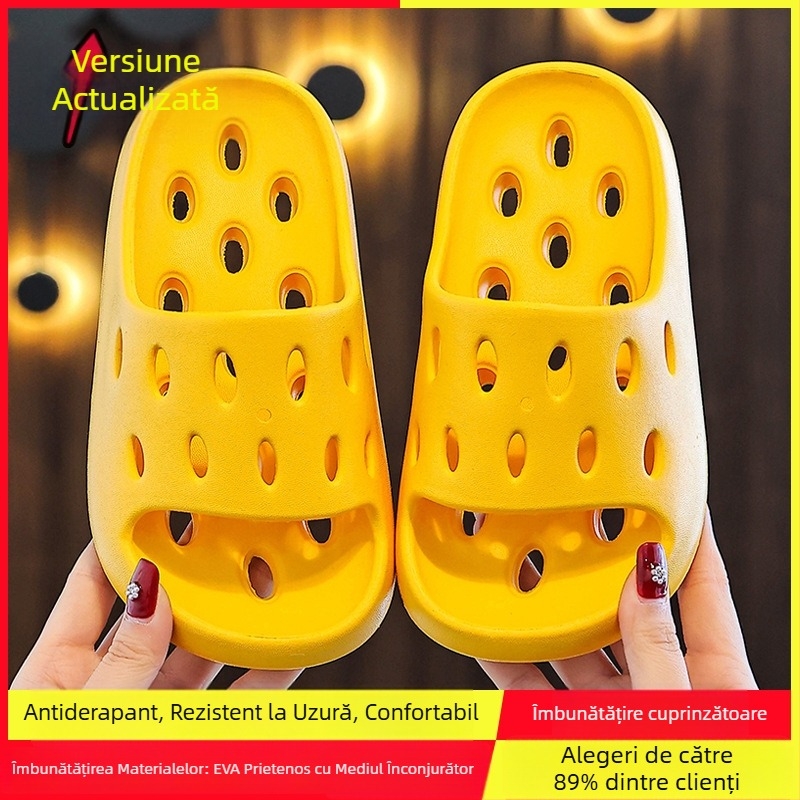 Șlapi EVA pentru baie – uscare rapidă, antiderapant, design ventilat cu cavități, unisex, papuci părinți-copii