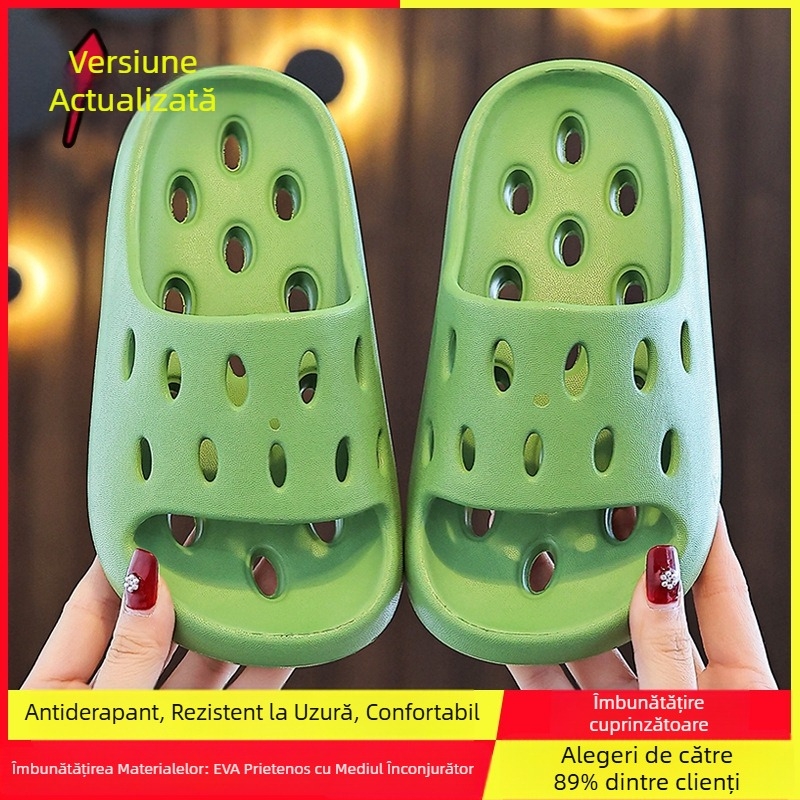 Șlapi EVA pentru baie – uscare rapidă, antiderapant, design ventilat cu cavități, unisex, papuci părinți-copii