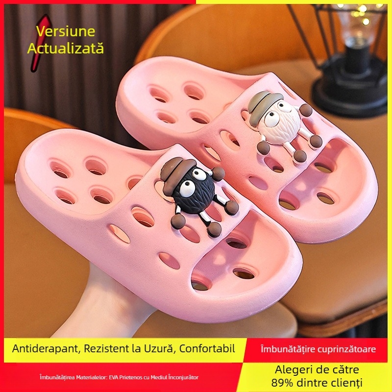 Șlapi EVA pentru baie – uscare rapidă, antiderapant, design ventilat cu cavități, unisex, papuci părinți-copii