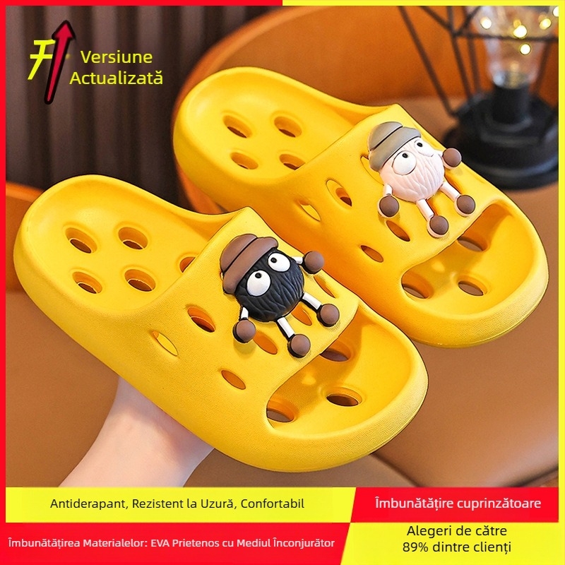 Șlapi EVA pentru baie – uscare rapidă, antiderapant, design ventilat cu cavități, unisex, papuci părinți-copii