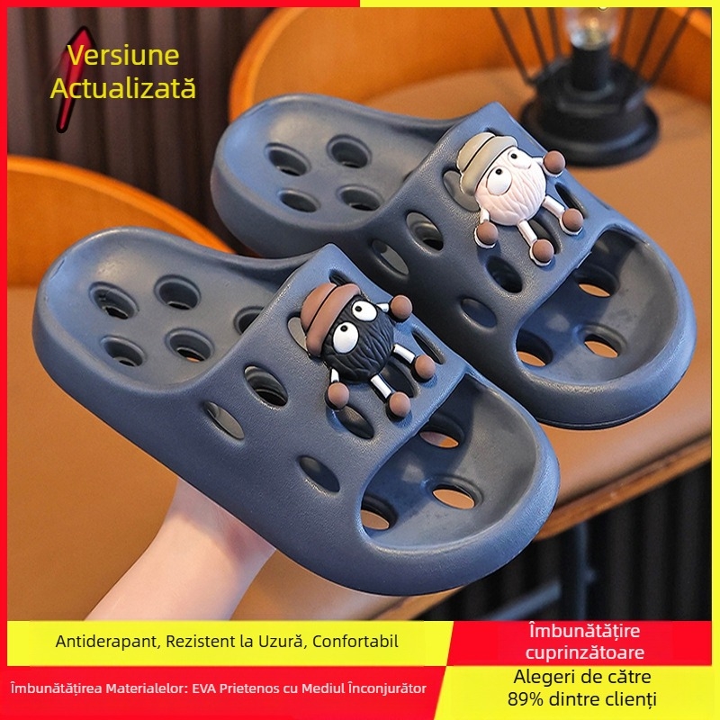 Șlapi EVA pentru baie – uscare rapidă, antiderapant, design ventilat cu cavități, unisex, papuci părinți-copii