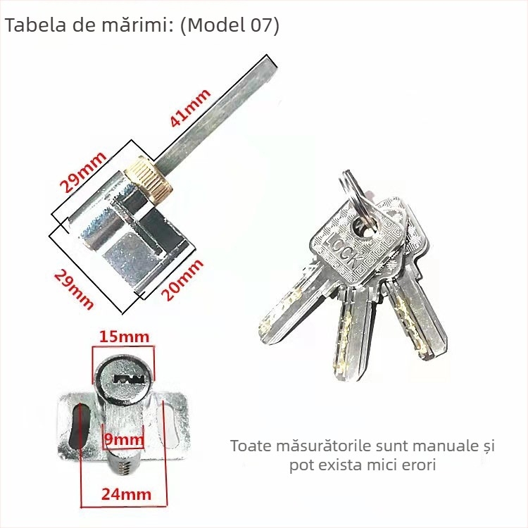 Cilindru de închidere pentru uși interioare, cupru/zinc, brand Ju jia, stil modern minimalist