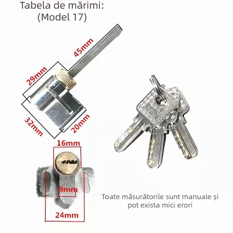 Cilindru de închidere pentru uși interioare, cupru/zinc, brand Ju jia, stil modern minimalist