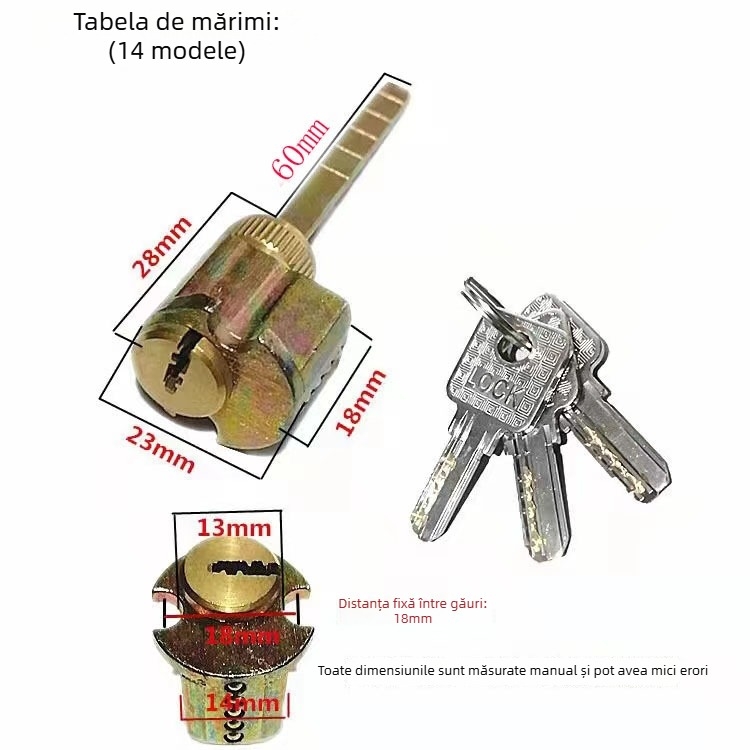 Cilindru de închidere pentru uși interioare, cupru/zinc, brand Ju jia, stil modern minimalist