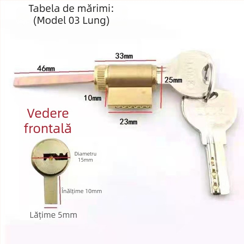 Cilindru de închidere pentru uși interioare, cupru/zinc, brand Ju jia, stil modern minimalist