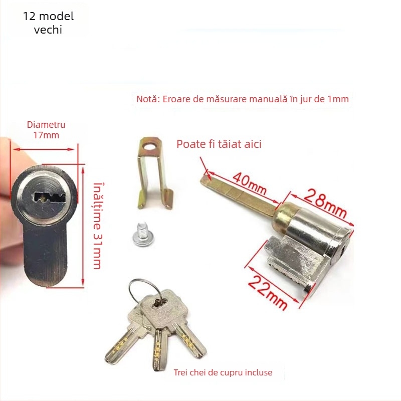 Cilindru de închidere pentru uși interioare, cupru/zinc, brand Ju jia, stil modern minimalist