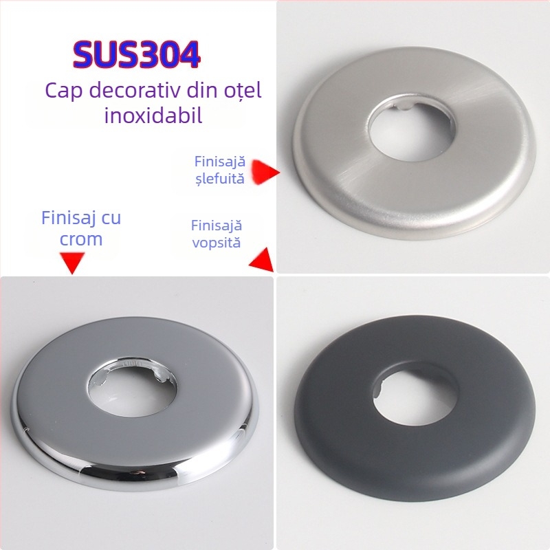 Brat de duș încastrat în perete cu pulverizator superior, braț circular din oțel inoxidabil 304, model SKD1223