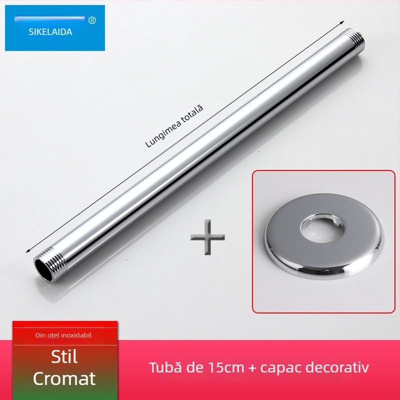 Brat de duș încastrat în perete cu pulverizator superior, braț circular din oțel inoxidabil 304, model SKD1223