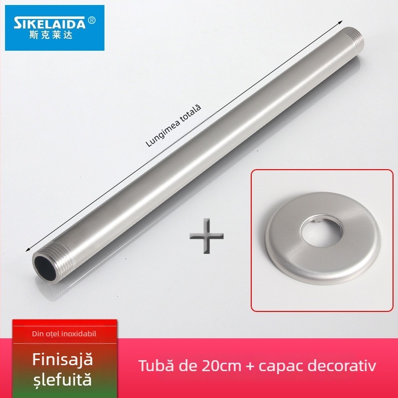 Brat de duș încastrat în perete cu pulverizator superior, braț circular din oțel inoxidabil 304, model SKD1223