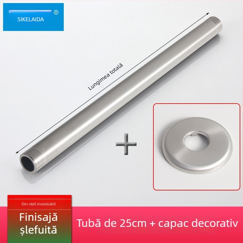 Brat de duș încastrat în perete cu pulverizator superior, braț circular din oțel inoxidabil 304, model SKD1223