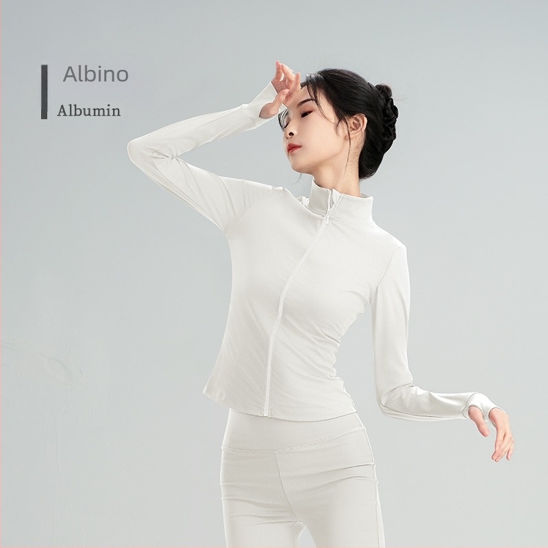 Set de haine pentru dans modern: top cu mâneci lungi, elasticitate mare, geacă de balet pentru practică și body de gimnastică; pentru iarnă, primăvară și toamnă; femei adulte; țesătură poliester/nylon; căptușeală modal cu 22% spandex