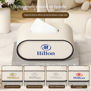 Cutie ovală de șervețele din piele, model Cxk-65, set de 6, multifuncțională