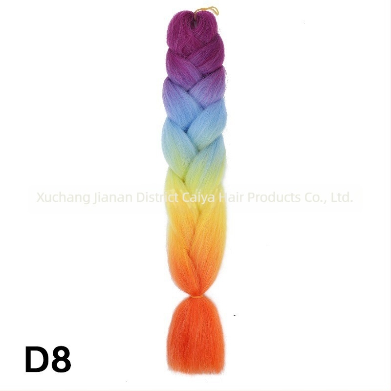 Perucă cu coadă și împletituri Jumbo - Caiya, fibre sintetice rezistente la temperatură înaltă, mecanism de împletire