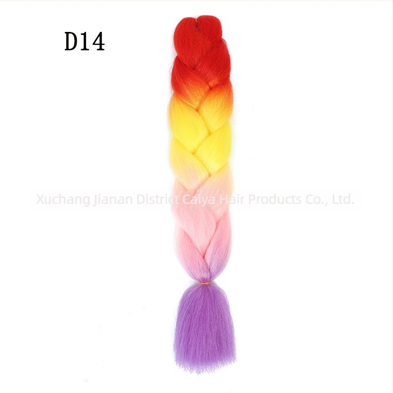 Perucă cu coadă și împletituri Jumbo - Caiya, fibre sintetice rezistente la temperatură înaltă, mecanism de împletire