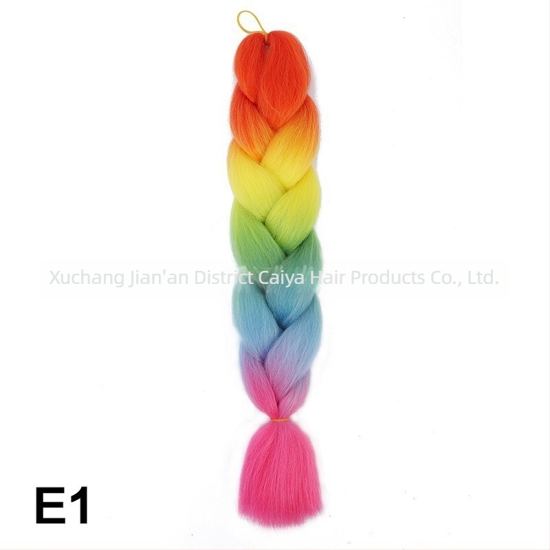 Perucă cu coadă și împletituri Jumbo - Caiya, fibre sintetice rezistente la temperatură înaltă, mecanism de împletire