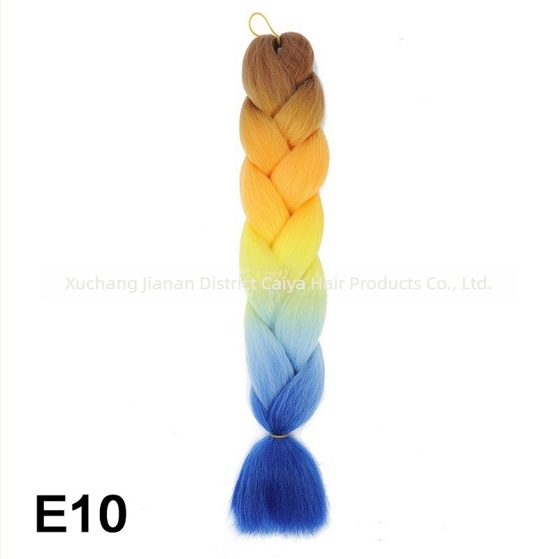 Perucă cu coadă și împletituri Jumbo - Caiya, fibre sintetice rezistente la temperatură înaltă, mecanism de împletire